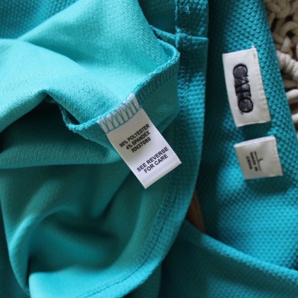 Cato Textured Teal Peplum Short Sleeve Top Large Preowned - Picture 5 of 5